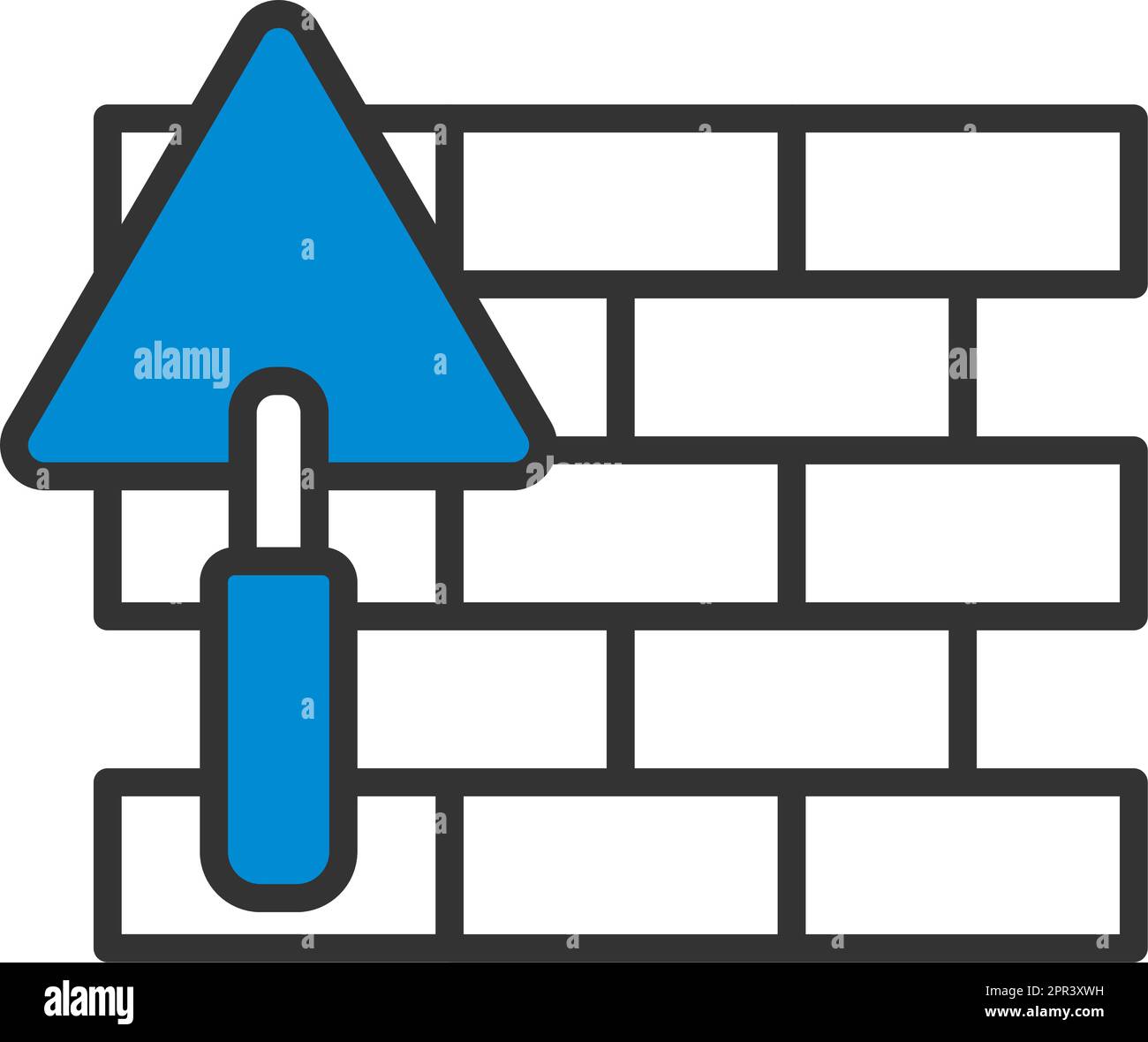 Icon Of Brick Wall With Trowel Stock Vector Image & Art - Alamy