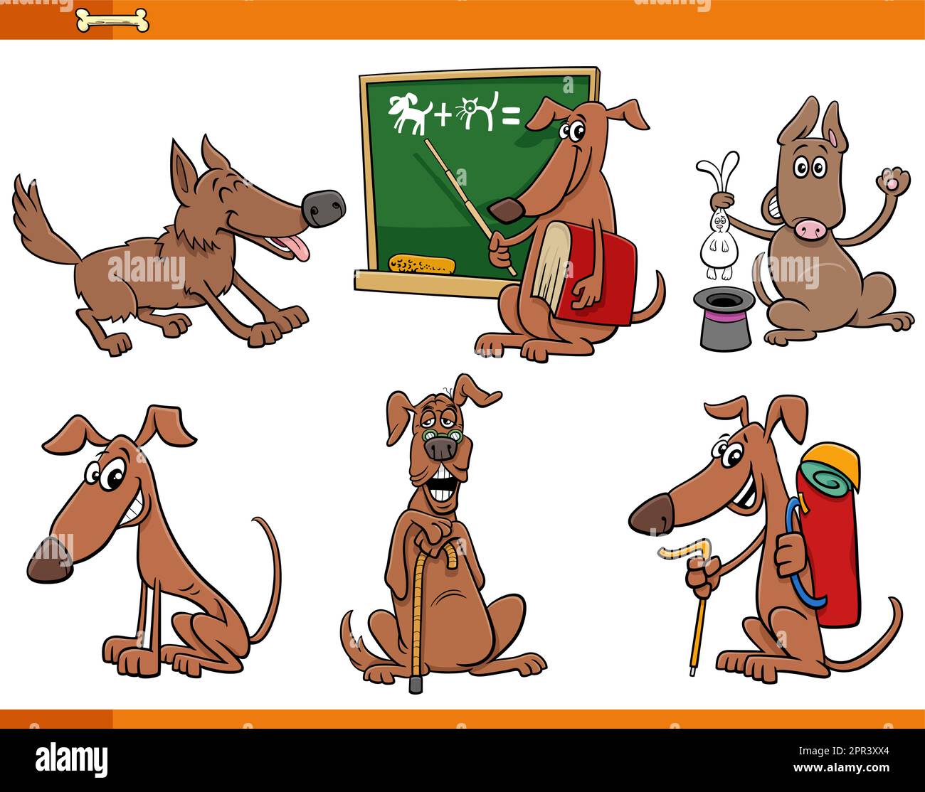 cartoon dogs and puppies animal funny characters set Stock Vector Image ...