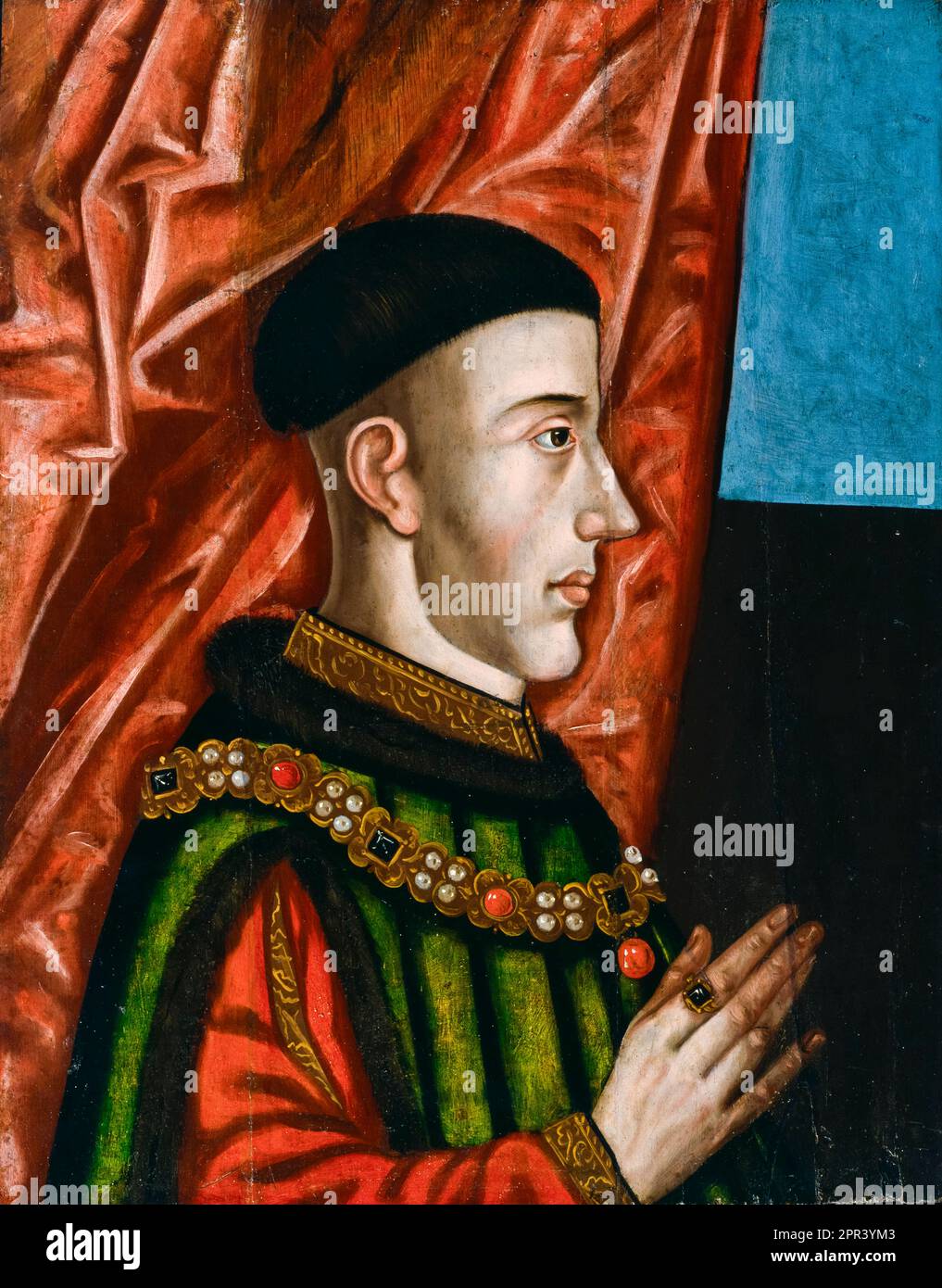 Henry V of England (1386-1422), King of England (1413-1422), portrait painting in oil on panel, before 1626 Stock Photo