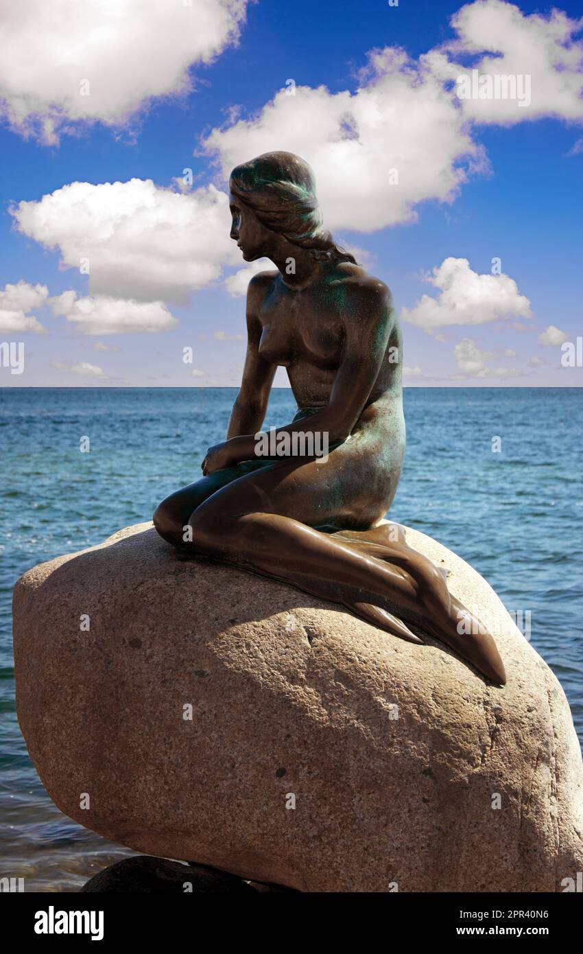 The Little Mermaid in Copenhagen, Denmark, Copenhagen Stock Photo