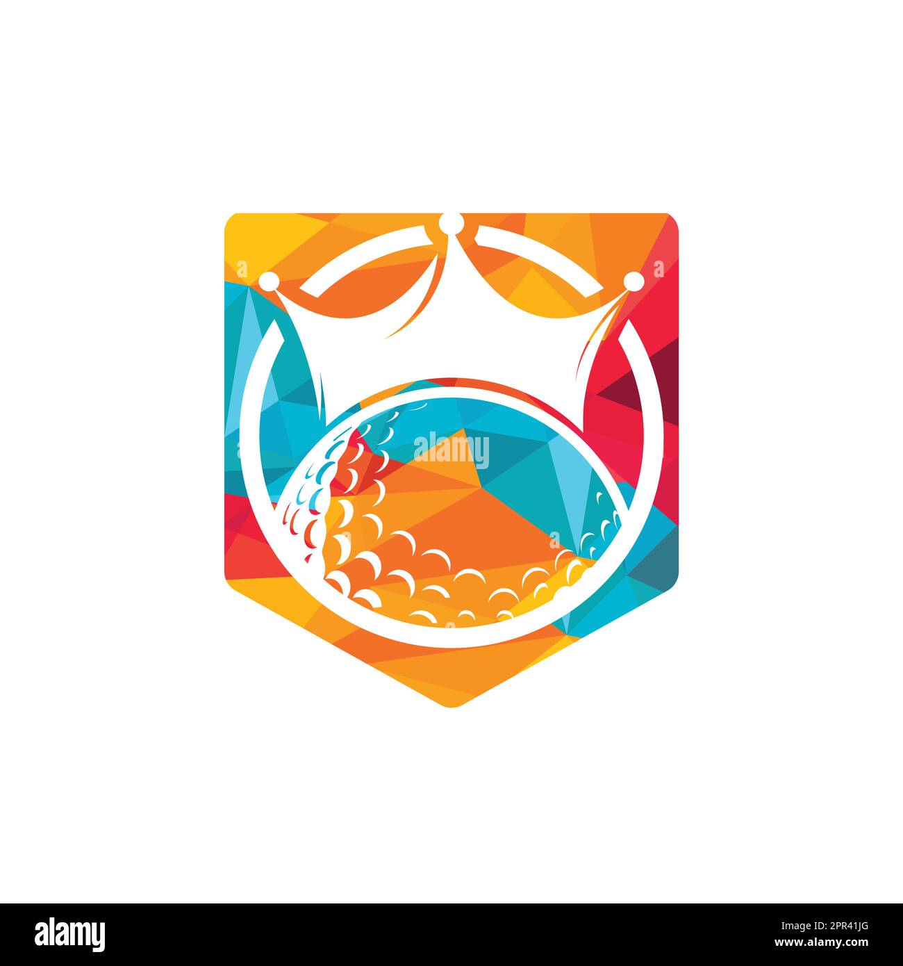 King golf vector logo design. Golf ball with crown vector icon Stock Vector Image & Art Alamy