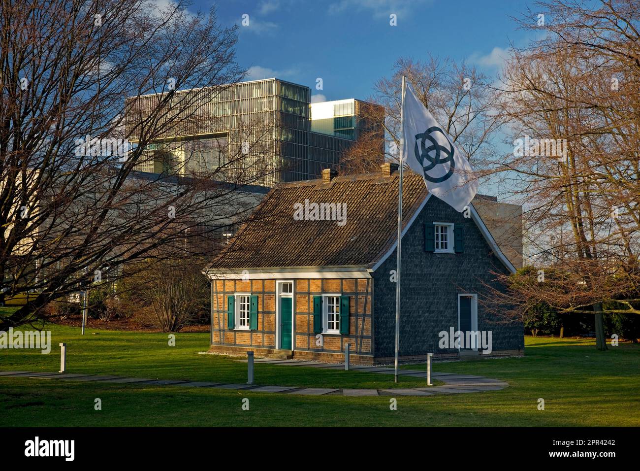 original company building of Krupp in front of the ThyssenKrupp corporate headquarter Q1