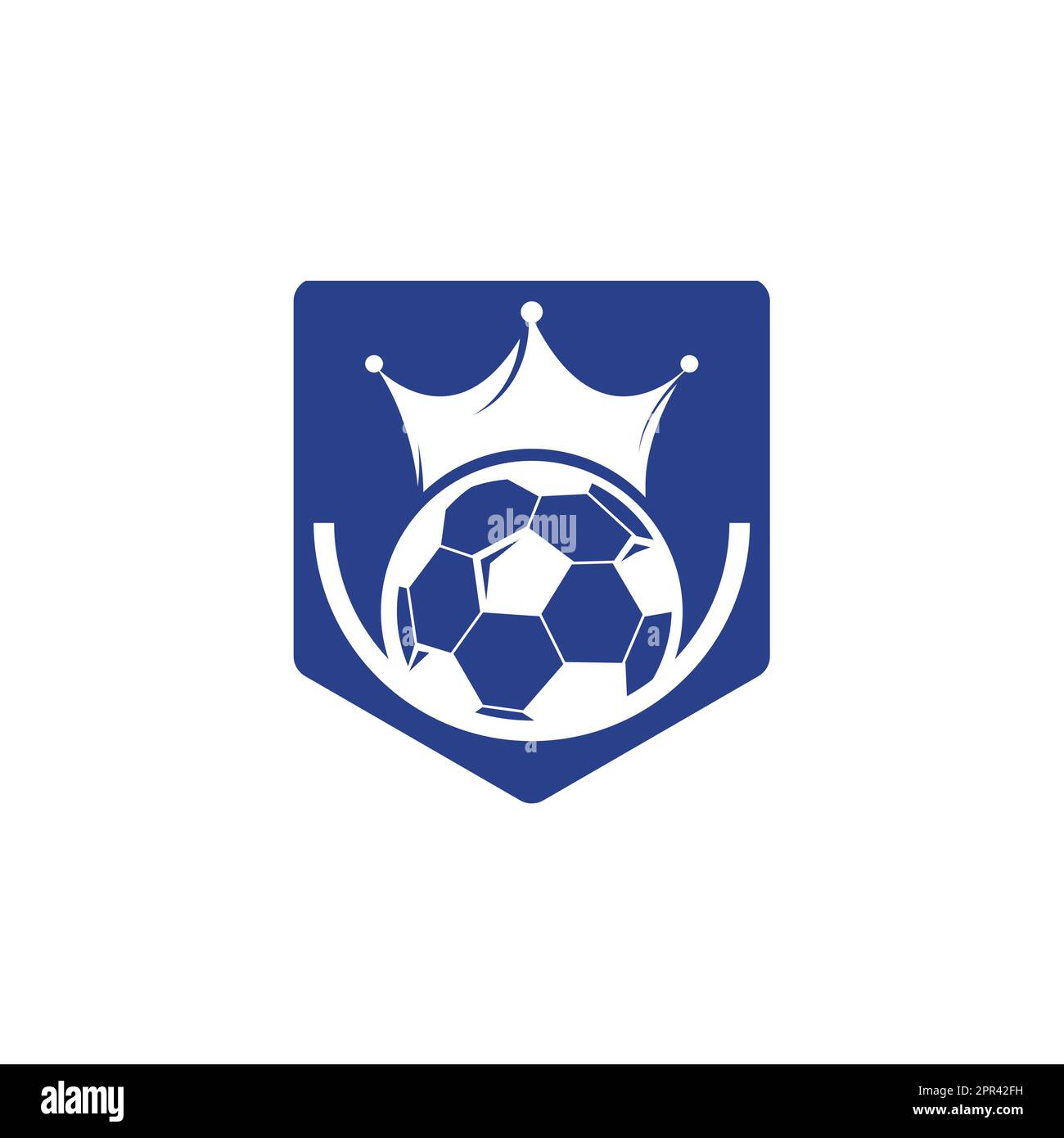 Soccer king vector logo design. Football and crown icon design Stock