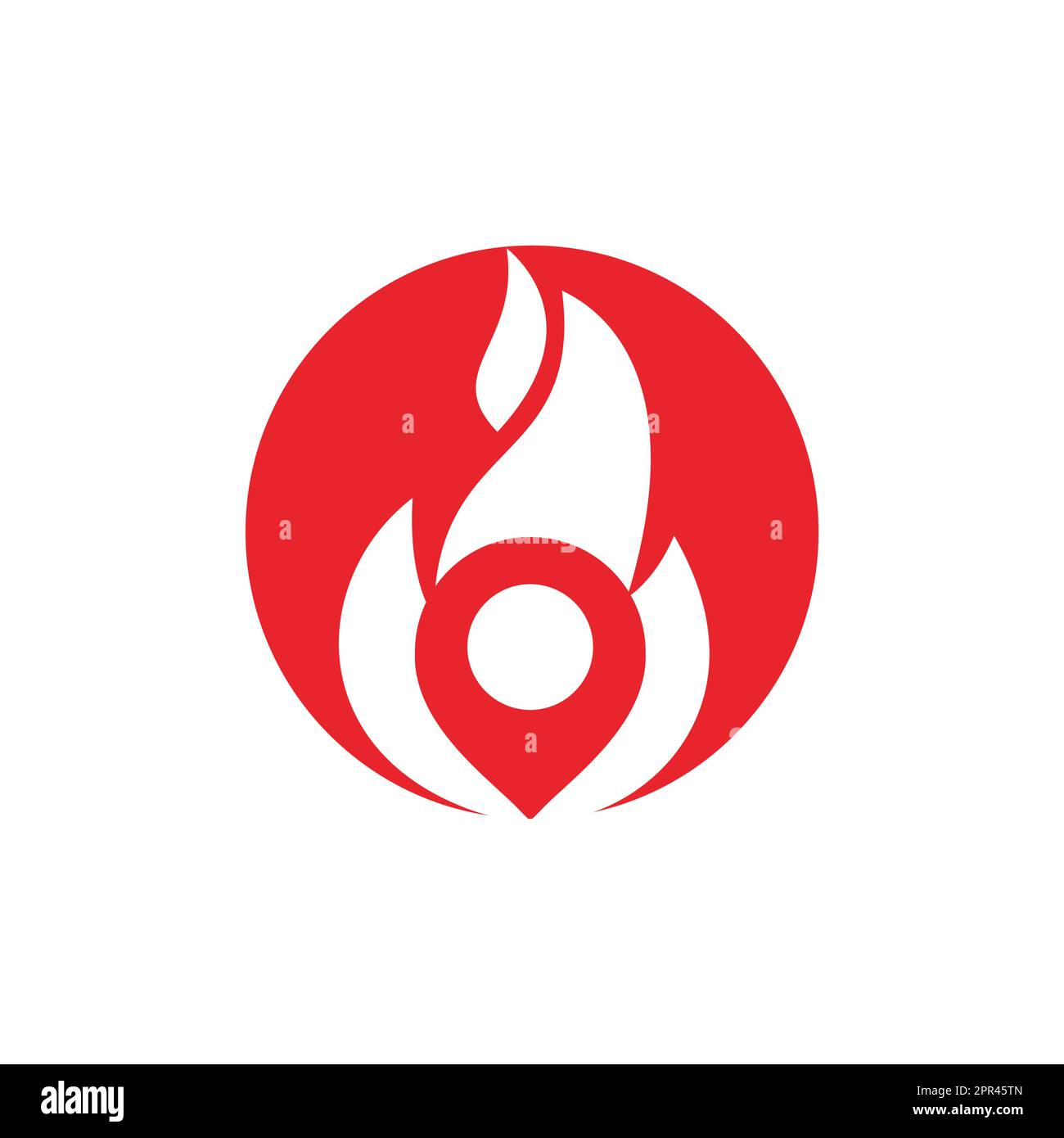Fire pin vector logo design template. Fire location logo design concept ...