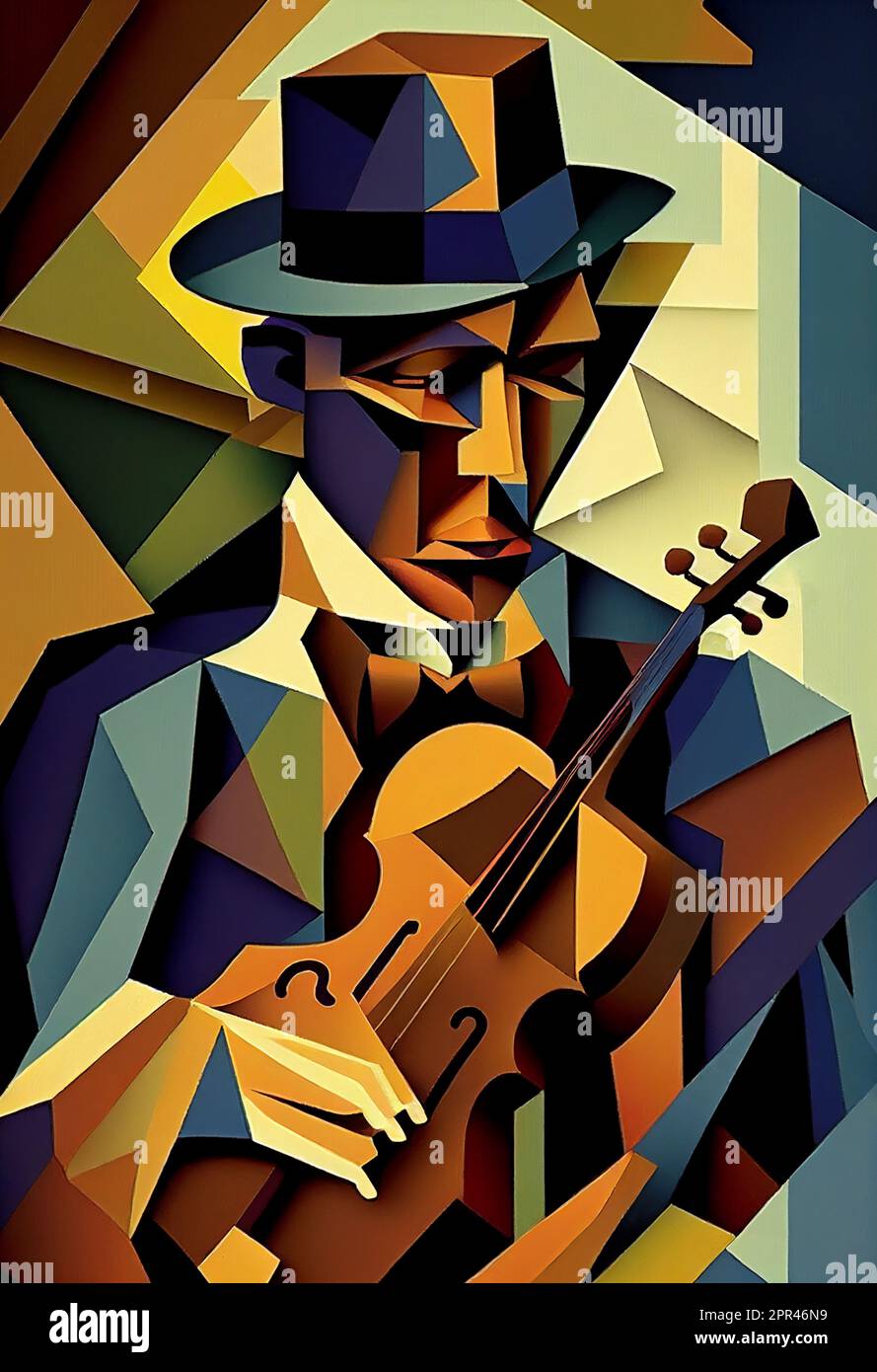 AfroAmerican male jazz musician violinist playing a violin or viola in