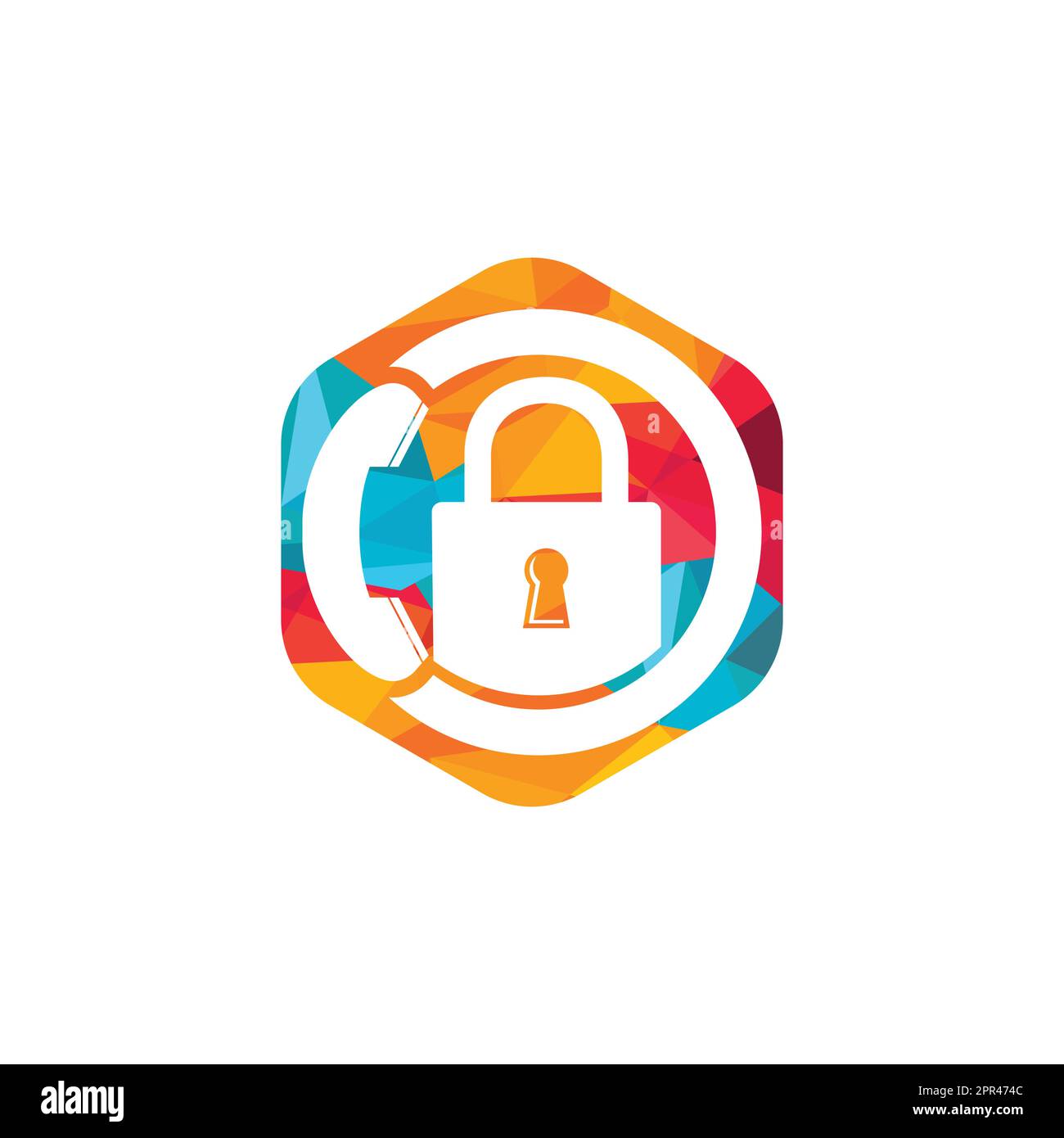 Secure Call Icon Logo Design. Handset and lock icon Stock Vector Image ...