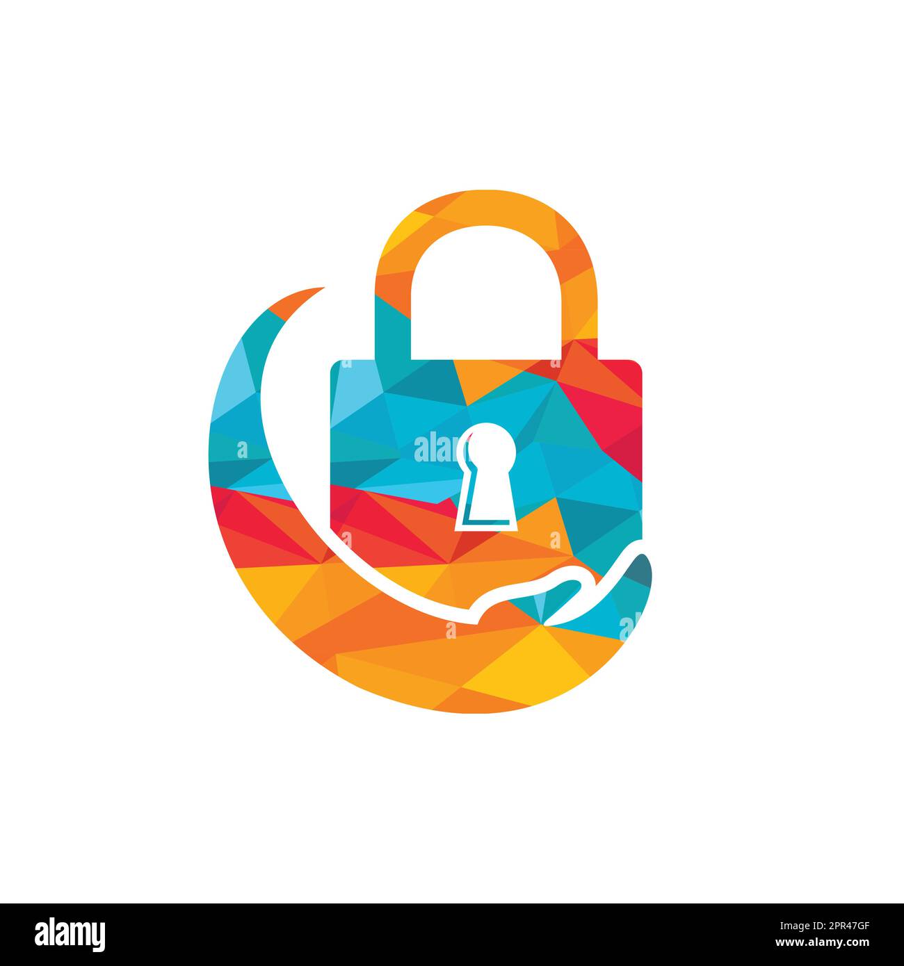 Security care vector logo design template. Vector illustration of hand