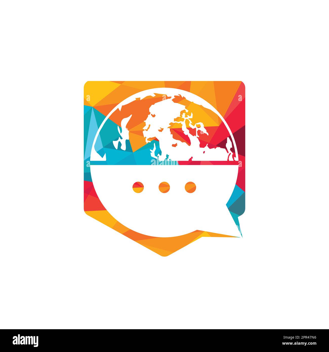 World chat vector logo design. Globe logo with bubble talk icon Stock ...