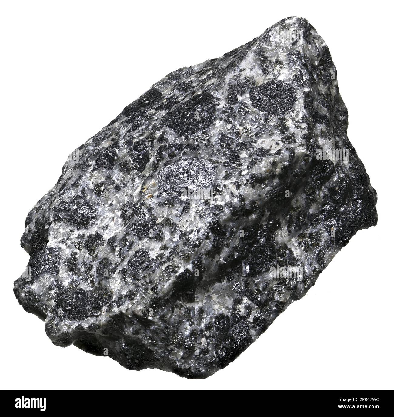 Augite (Norway) Silicate of calcium, magnesium, iron, titanium and aluminium. [c1.5cm across] Stock Photo