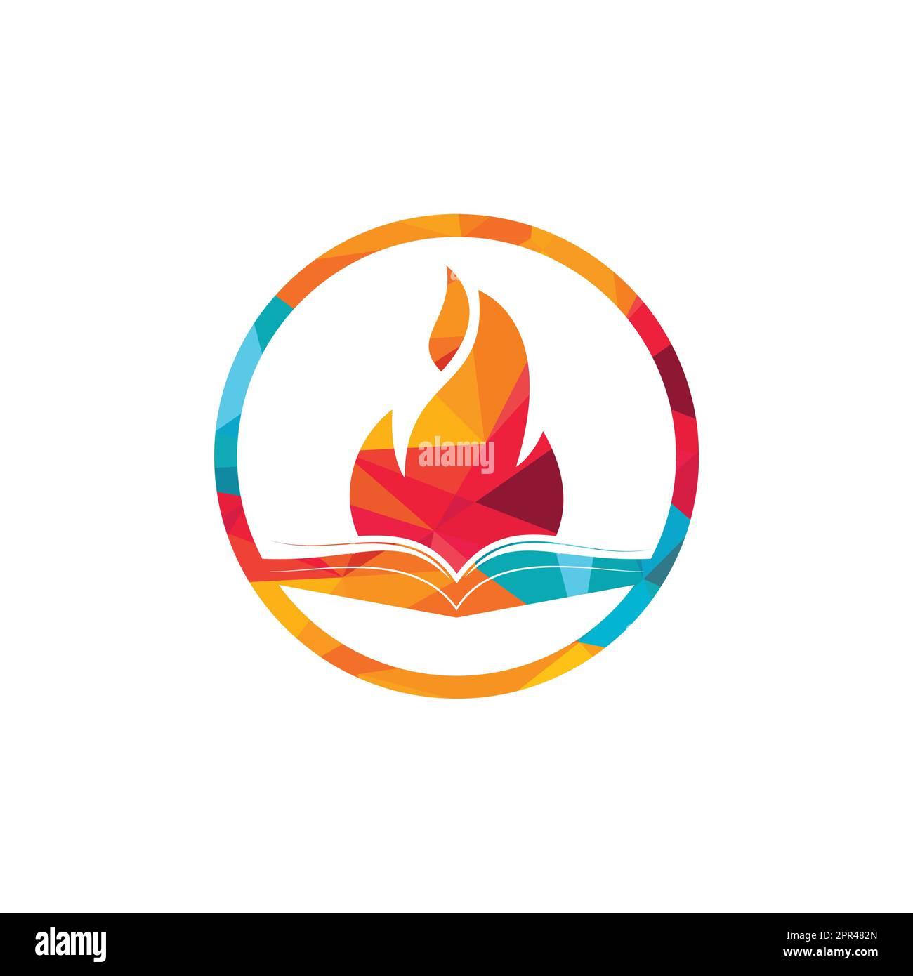 Education fire vector logo design. Motivation book vector logo design template. Stock Vector
