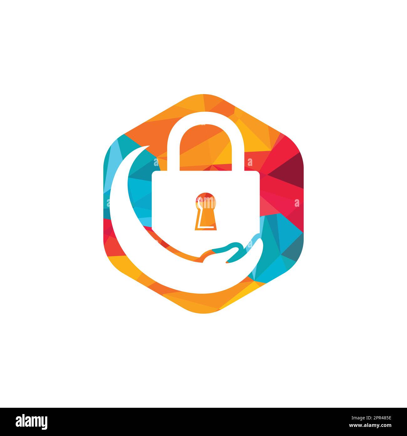 Security care vector logo design template. Vector illustration of hand