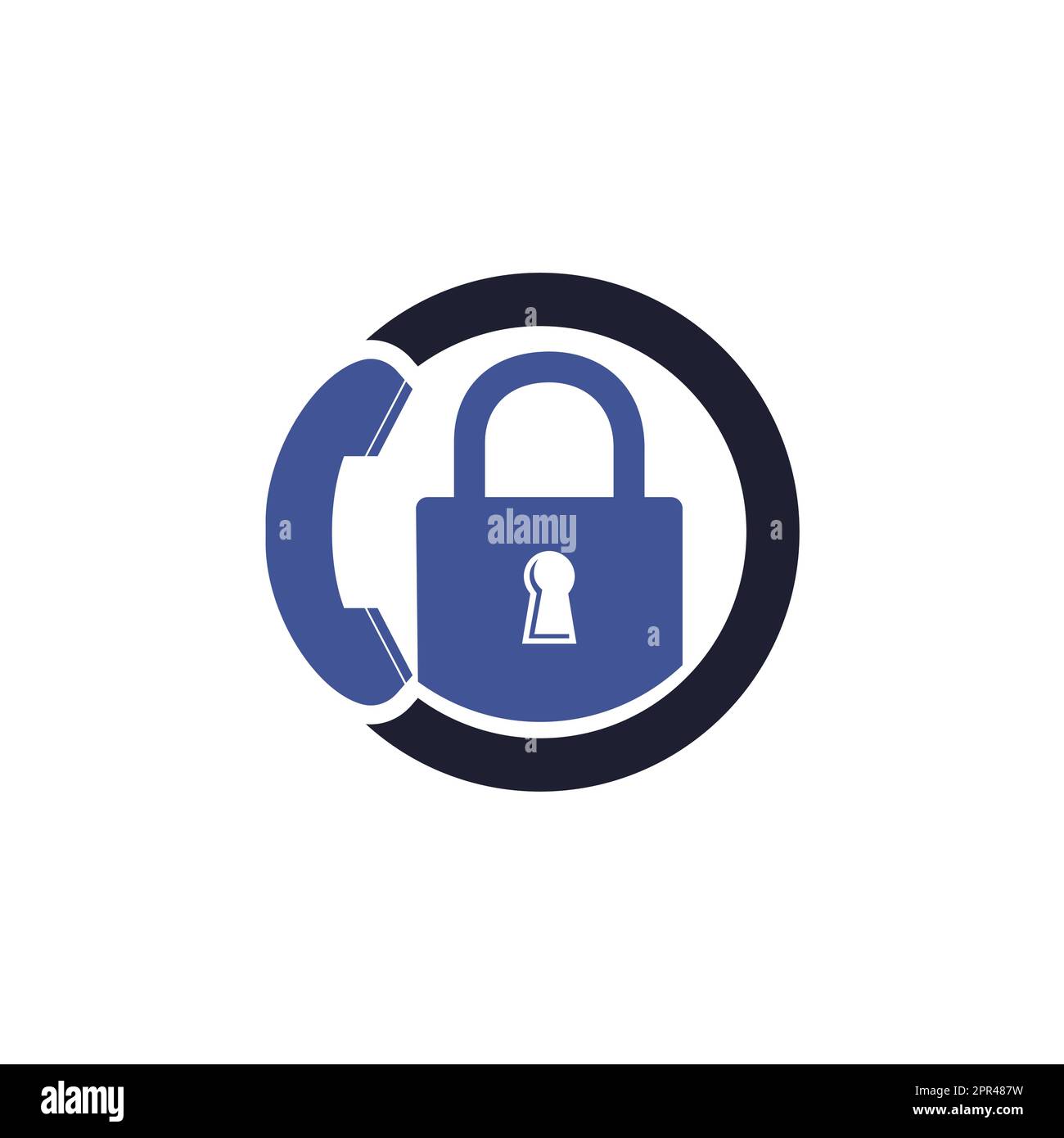 Secure Call Icon Logo Design. Handset and lock icon Stock Vector Image ...