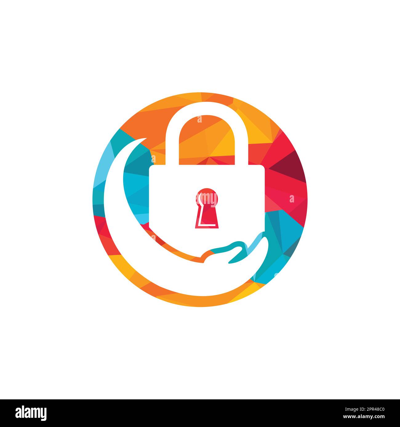 Security care vector logo design template. Vector illustration of hand