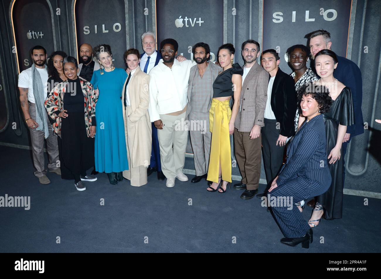 Photo Must Be Credited ©Alpha Press 078237 25/04/2023 Christian Ochoa, Alexandria Riley, Chipo Chung, Common, Dame Harriet Walter, Rebecca Ferguson, Tim Robbins, Chinaza Uche, Avi Nash, Remmie Milner, Ferdinand Kingsley, Matt Gomez Hidaka, Olatunji Ayofe, Shane McRae, Angela Yeoh and Khairika Al Sinani  Silo Tv Series Premiere In London Stock Photo