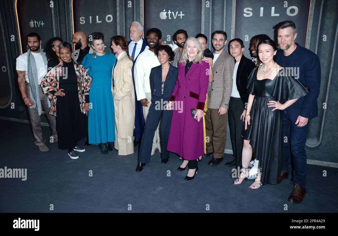 Photo Must Be Credited ©Alpha Press 078237 25/04/2023 Christian Ochoa, Alexandria Riley, Chipo Chung, Common, Dame Harriet Walter, Rebecca Ferguson, Tim Robbins, Chinaza Uche, Avi Nash, Remmie Milner, Ferdinand Kingsley, Matt Gomez Hidaka, Olatunji Ayofe, Shane McRae, Angela Yeoh and Khairika Al Sinani  Silo Tv Series Premiere In London Stock Photo