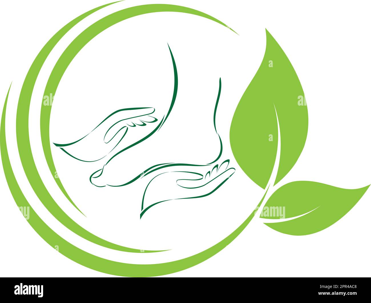 Feet, pedicure, foot massage, wellness, logo Stock Vector