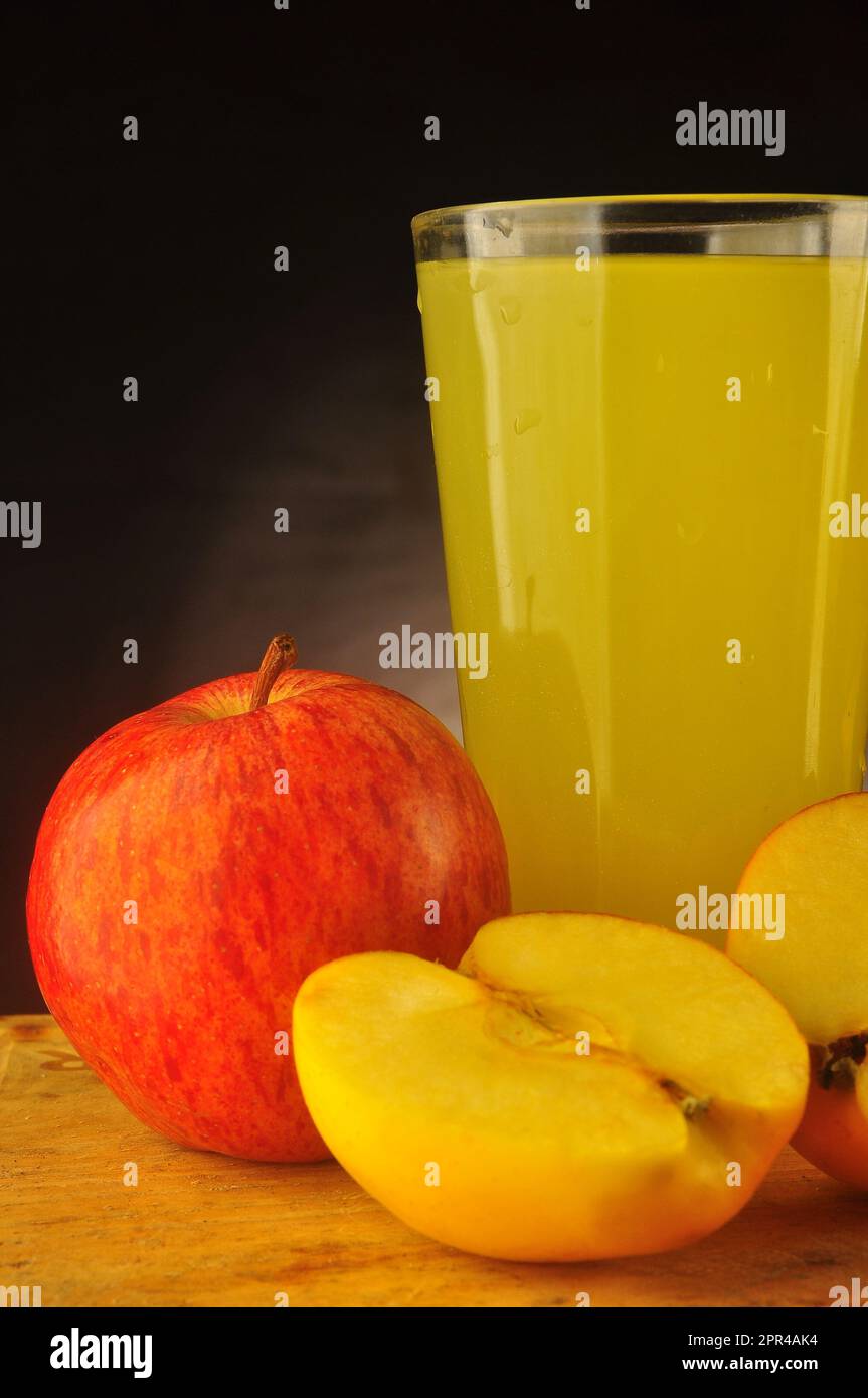Glass of apple juice, healthy beverage Stock Photo Alamy
