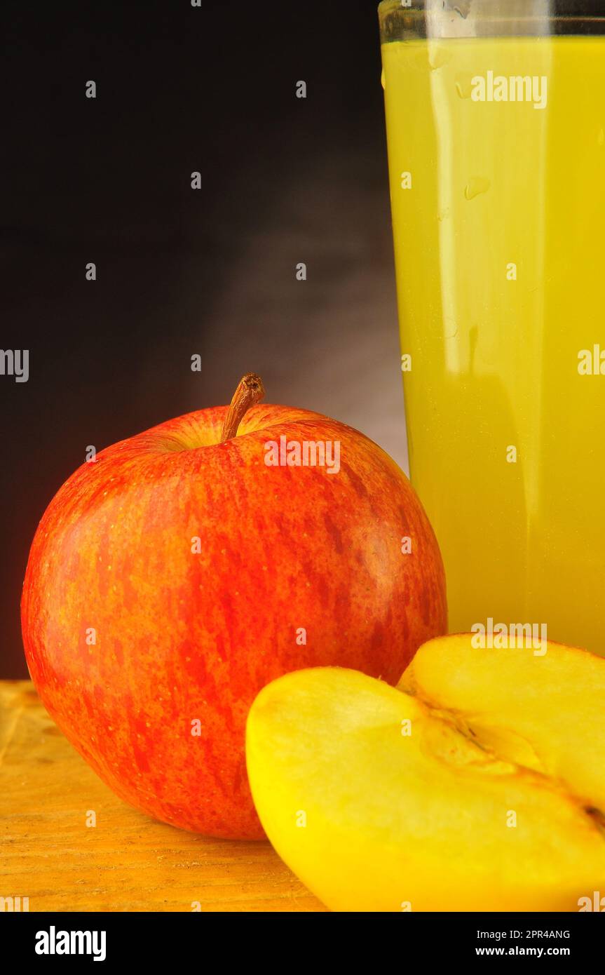 Glass of apple juice, healthy beverage Stock Photo Alamy