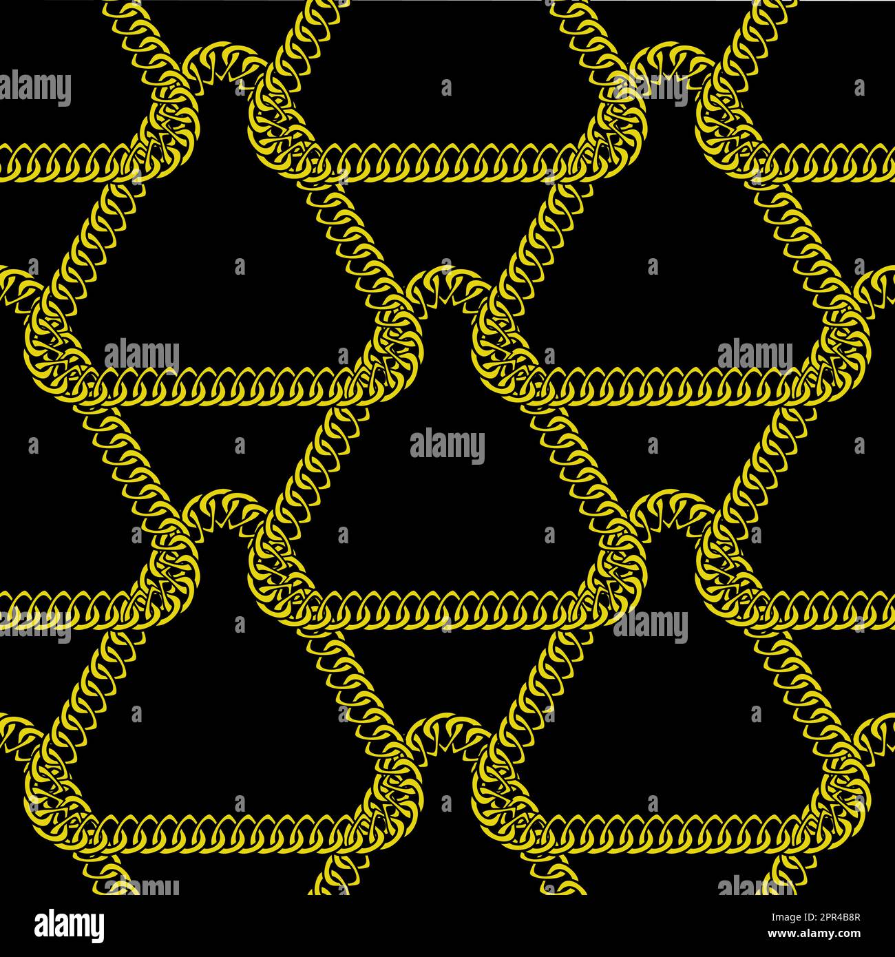 Gold seamless pattern with hand drawn chain. Perfect for wallpapers