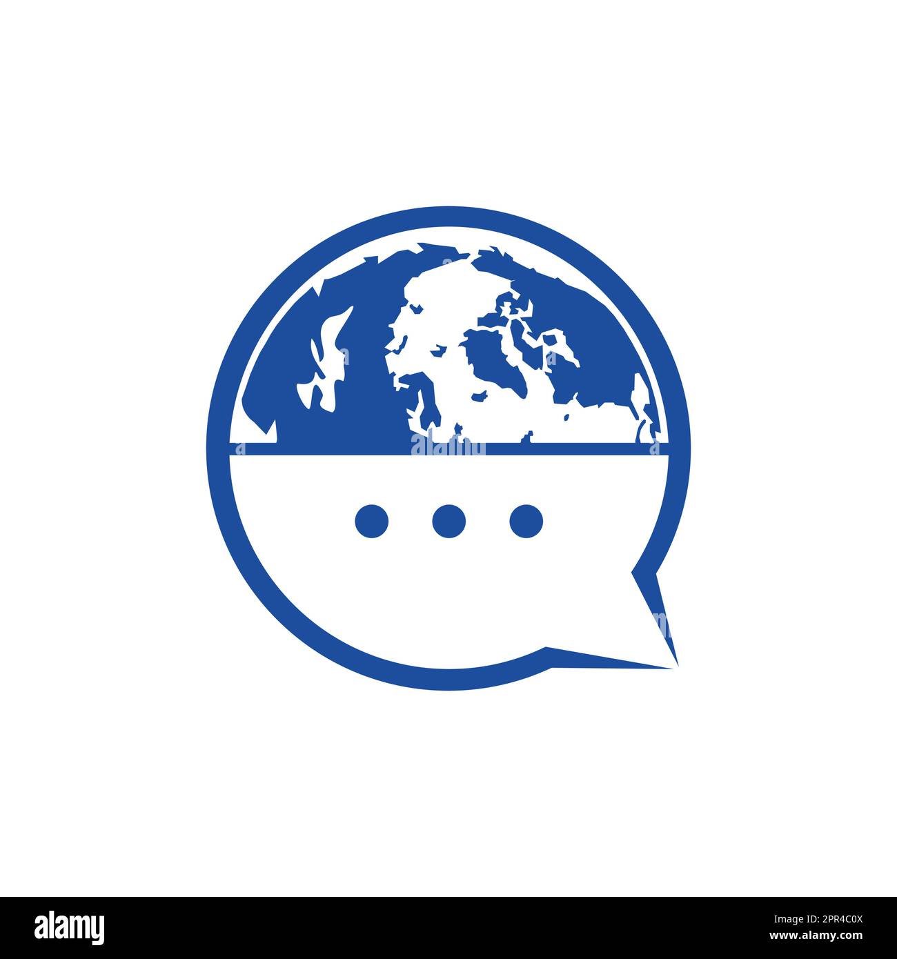 World chat vector logo design. Globe logo with bubble talk icon Stock ...