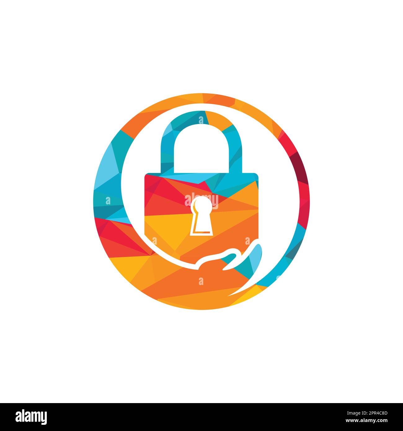 Security care vector logo design template. Vector illustration of hand