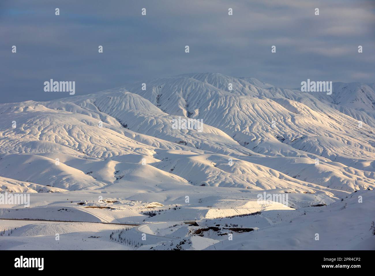 Erzincan Province, İliç District with snowy landscapes and river Stock Photo