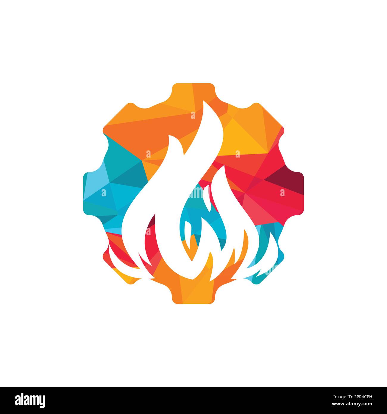 Gear and fire vector logo design template Stock Vector Image & Art Alamy