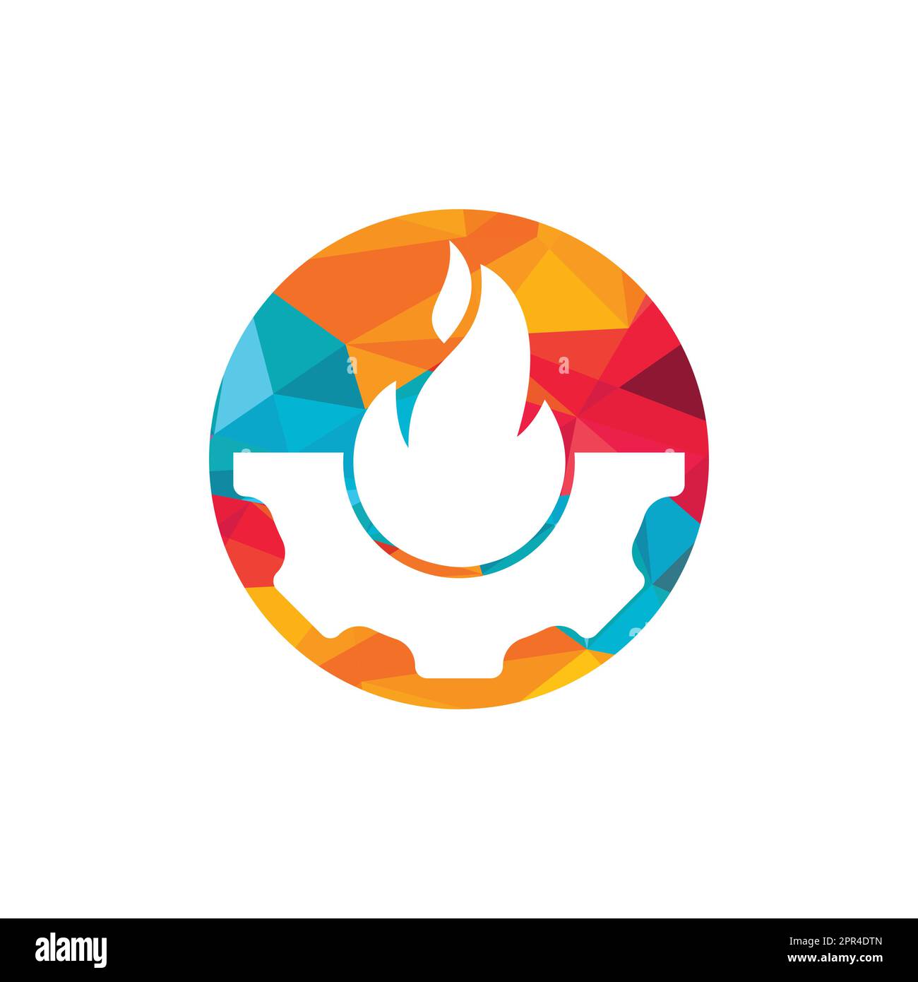 Gear and fire vector logo design template Stock Vector Image & Art Alamy