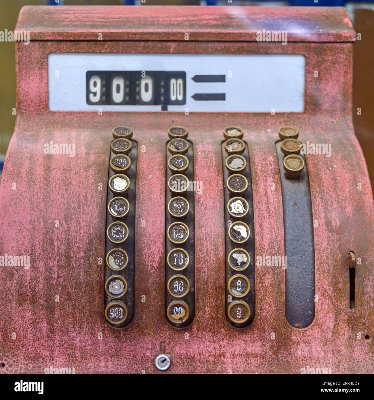Vintage Cash Register Automated Money Handling System Till Device Stock Photo