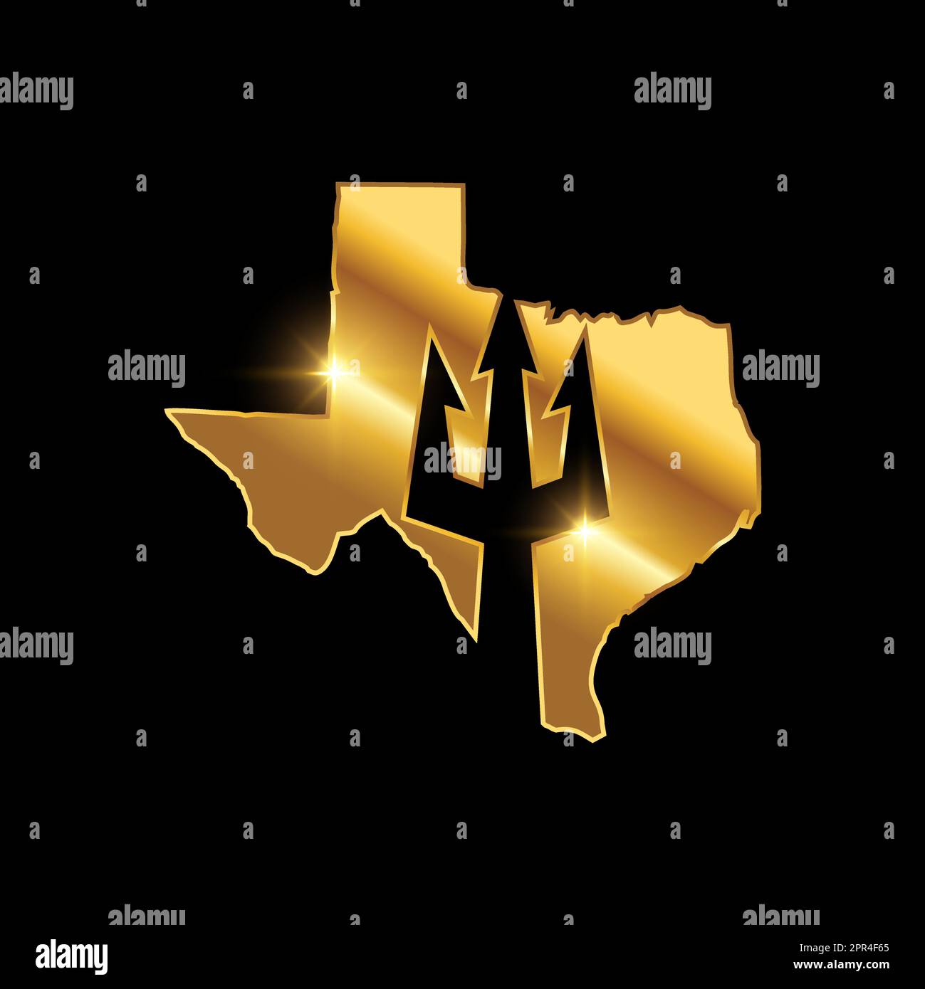 Golden Texas Map Vector Sign Stock Vector