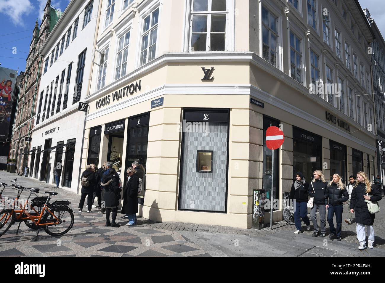 Copenhagen/Denmark/22 November 2022/Shopprs at Louis Vuittons storeon  stroeget in danish capital Copenhagen. (Photo. Francis Joseph Dean/Dean  Pictures Stock Photo - Alamy