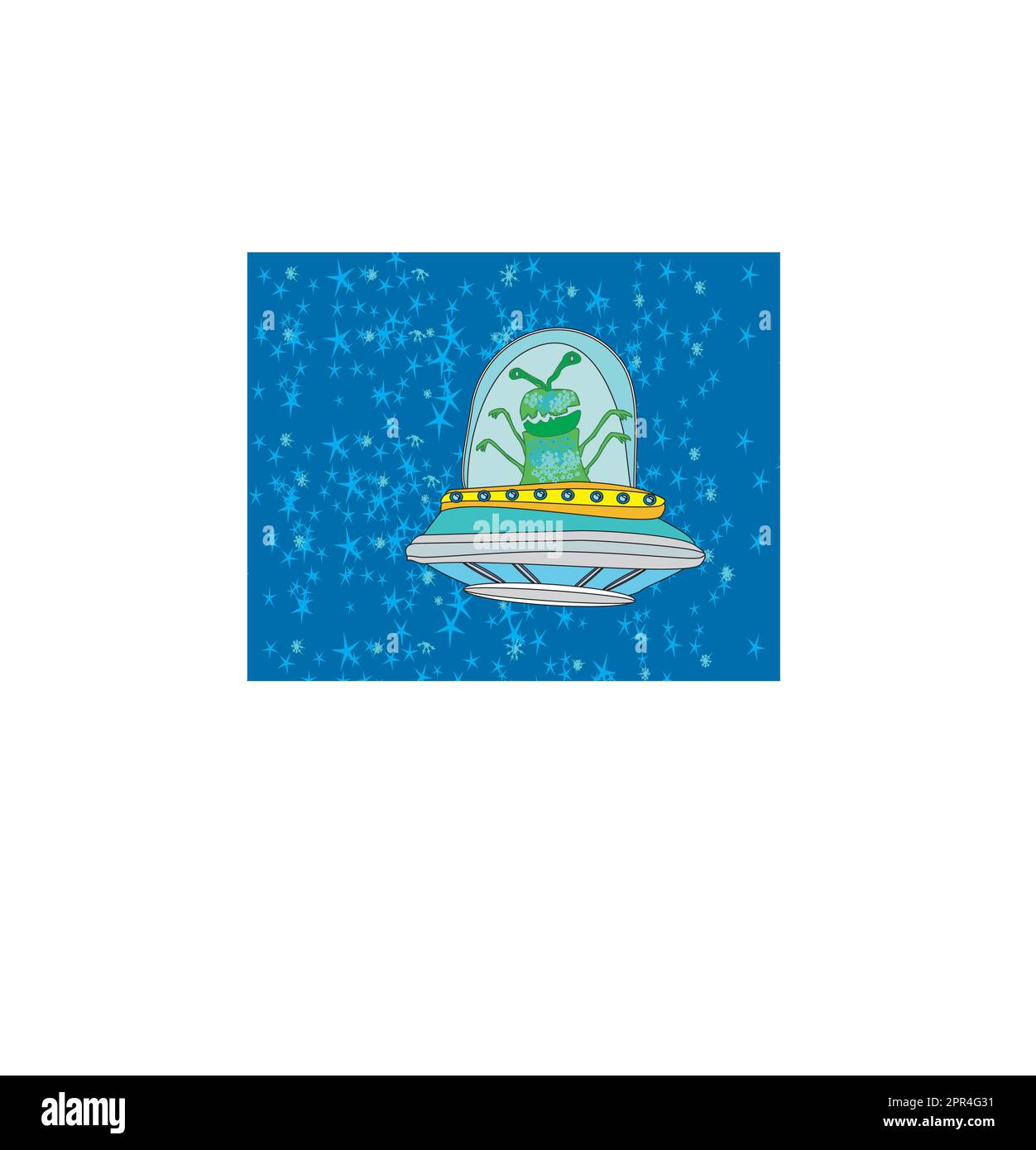 Extraterrestrial in a flying saucer Stock Vector Image & Art Alamy