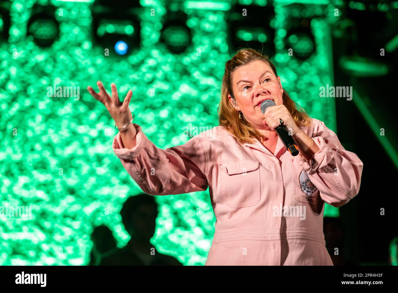 Sao Paulo, Brazil. 03rd June, 2022. Xamã, Brazilian rapper, singer and  songwriter Geizon Carlos da Cruz Fernandes, better known by the stage name  Xamã during Walerio Araujo's show at São Paulo Fashion