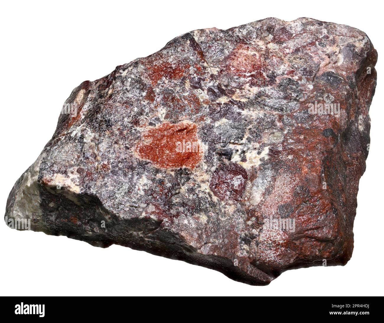 Breccia (South Africa) Sedimentary rock composed of broken fragments of minerals or rock cemented together by a fine-grained matrix Stock Photo