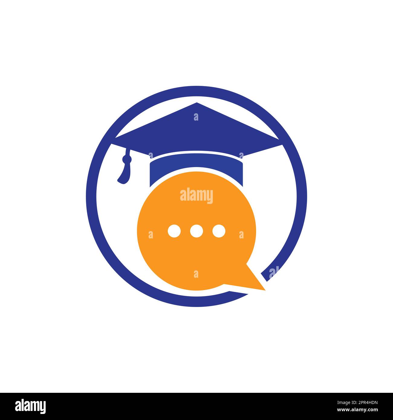 Student chat vector logo template. Chat bubble with a graduation cap ...