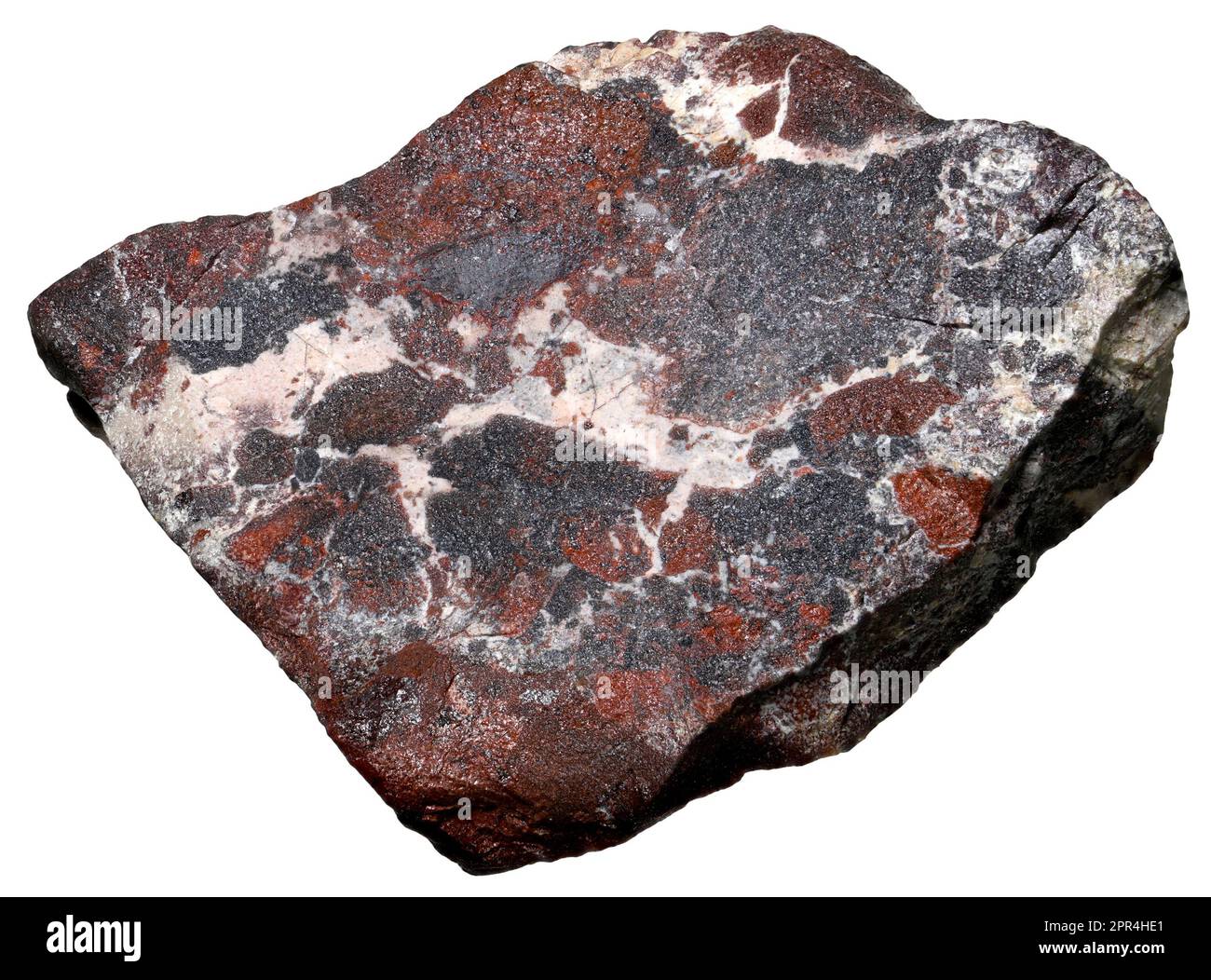 Breccia (South Africa) Sedimentary rock composed of broken fragments of minerals or rock cemented together by a fine-grained matrix Stock Photo