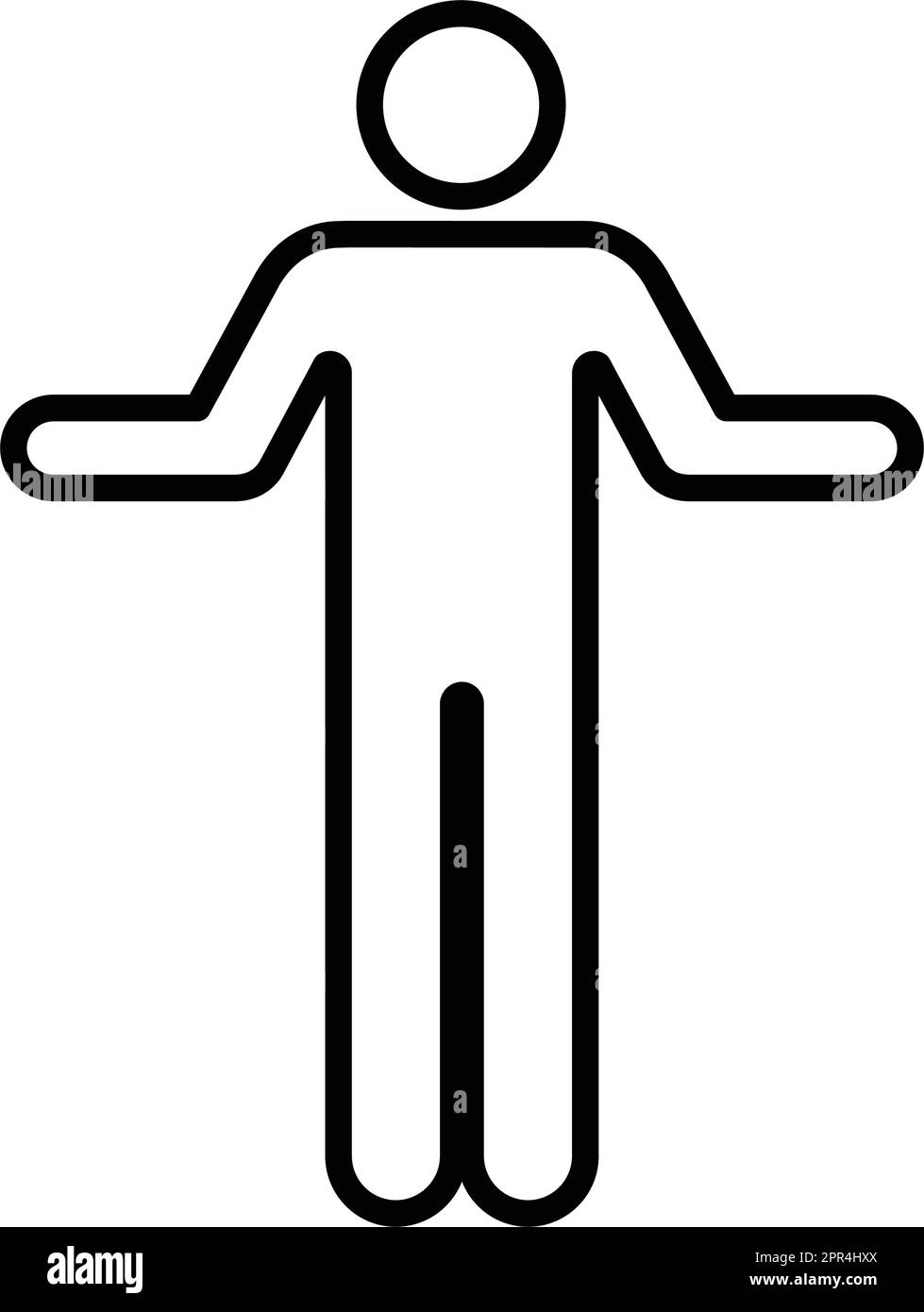 Man open arms icon vector male person with raised hands symbol in a