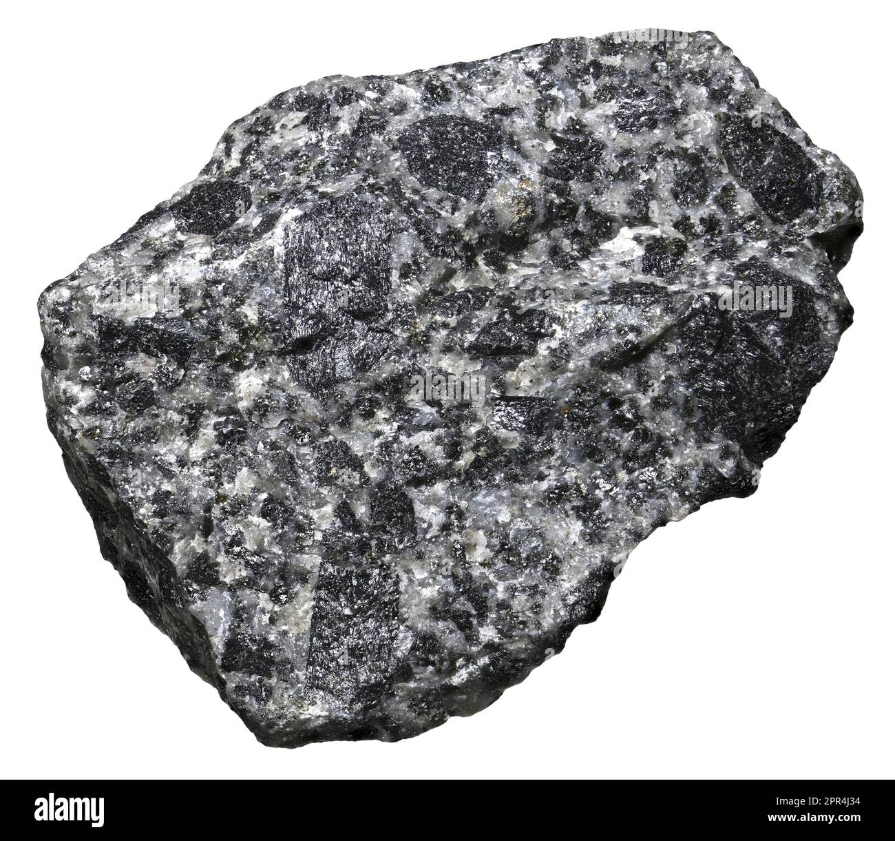 Augite (Norway) Silicate of calcium, magnesium, iron, titanium and aluminium. [c1.5cm across] Stock Photo