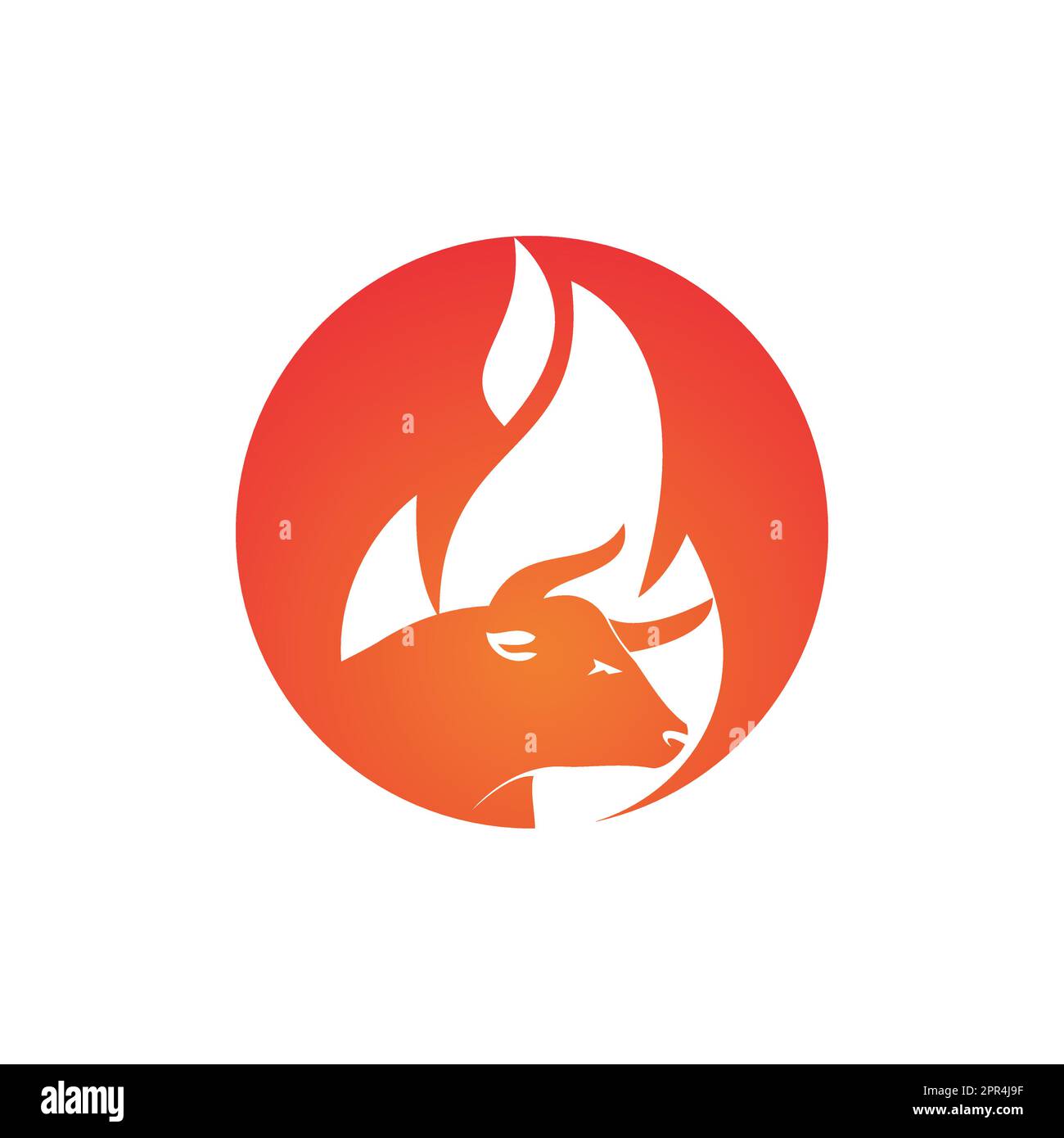 Bull fire vector logo design template. Suitable for ranch, steakhouse