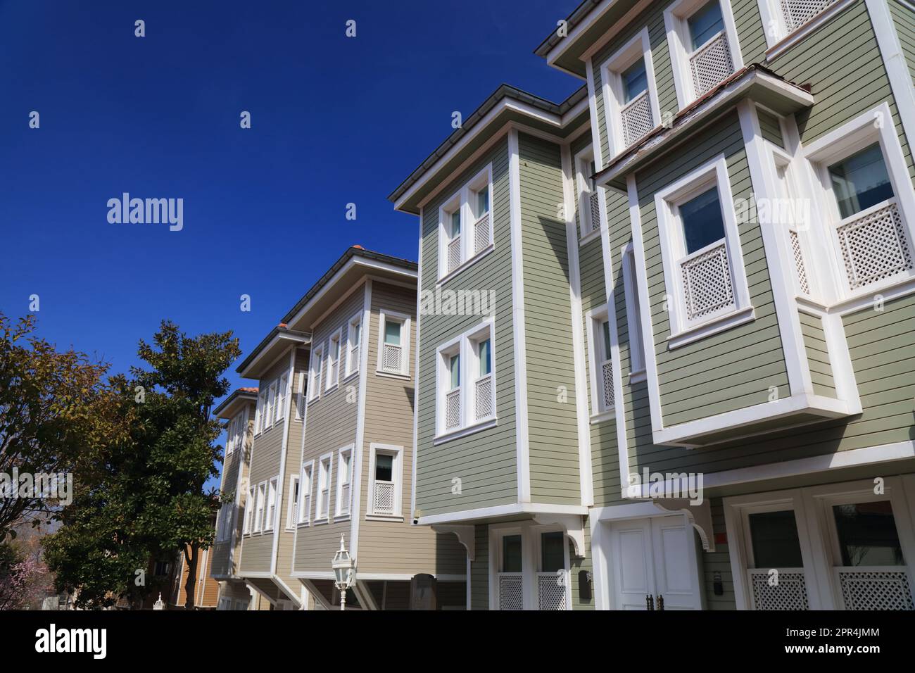 Sogukcesme Sokagi historic street with wooden homes in Sultanahmet