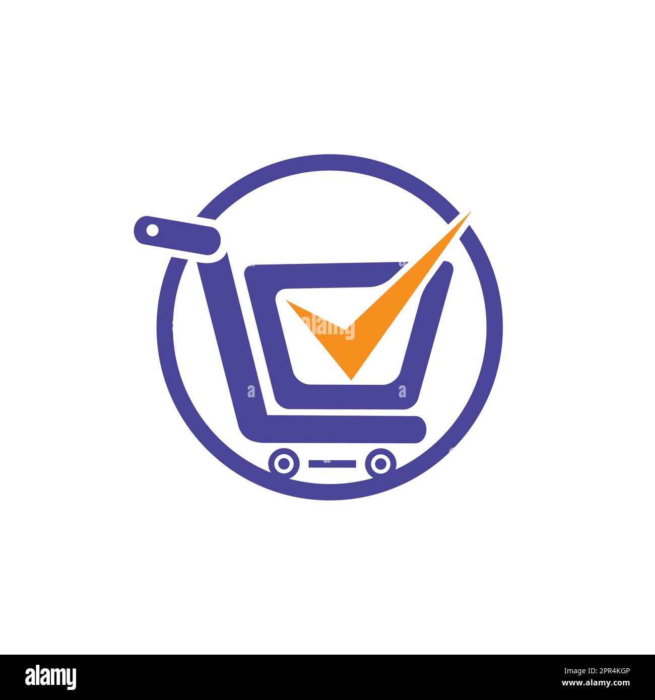 Safe shopping vector logo design template. Trusted choice shopping cart
