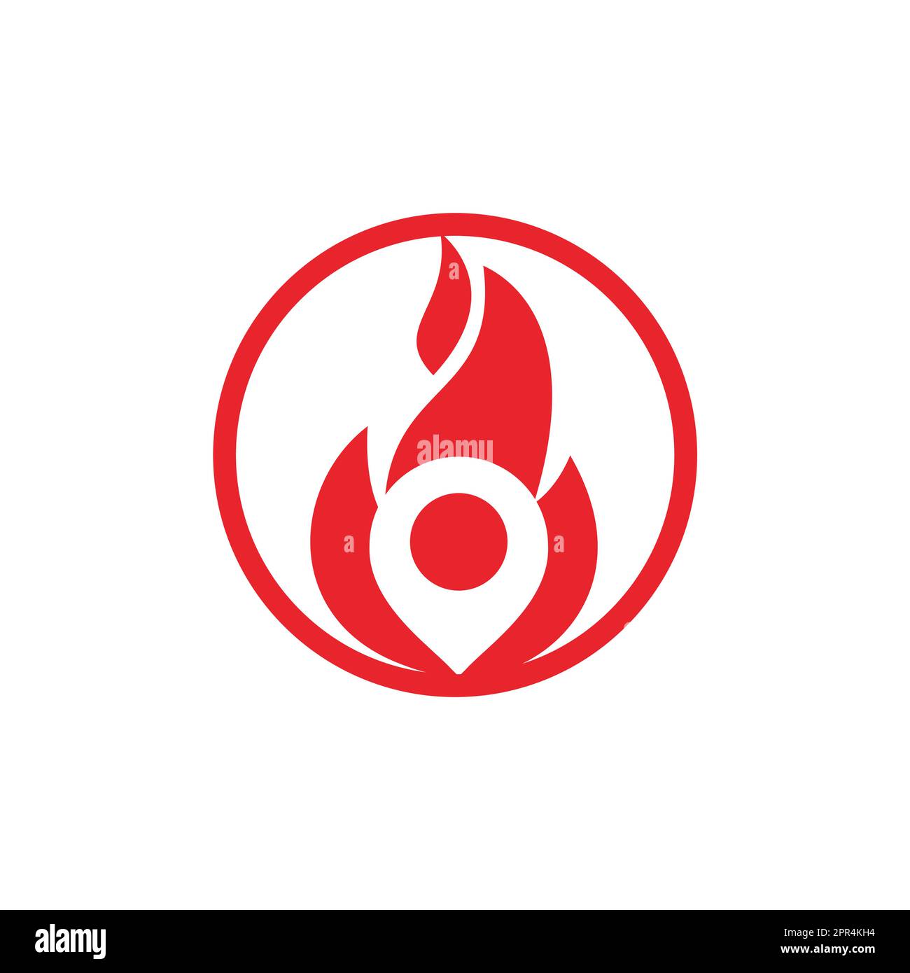 Fire pin vector logo design template. Fire location logo design concept ...