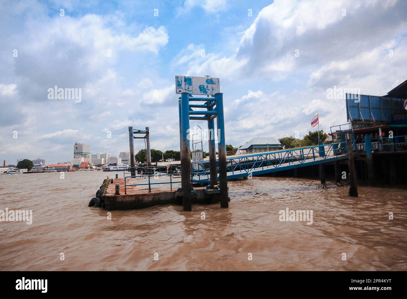 Pier in the Chao Phraya River in Bangkok of Thailand Stock Photo - Alamy