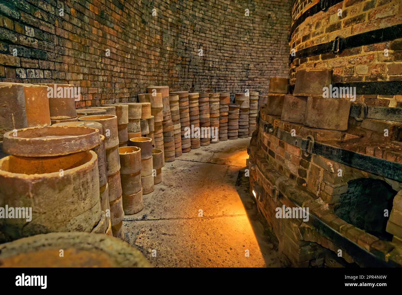 Interior of Stoke-on-Trent Bottle kilns at Gladstone Museum, Longton. Stoke-on-Trent, England. Stock Photo