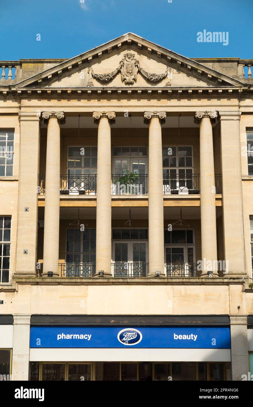 Boots the chemist store sign on a shop front / retail outlet entrance