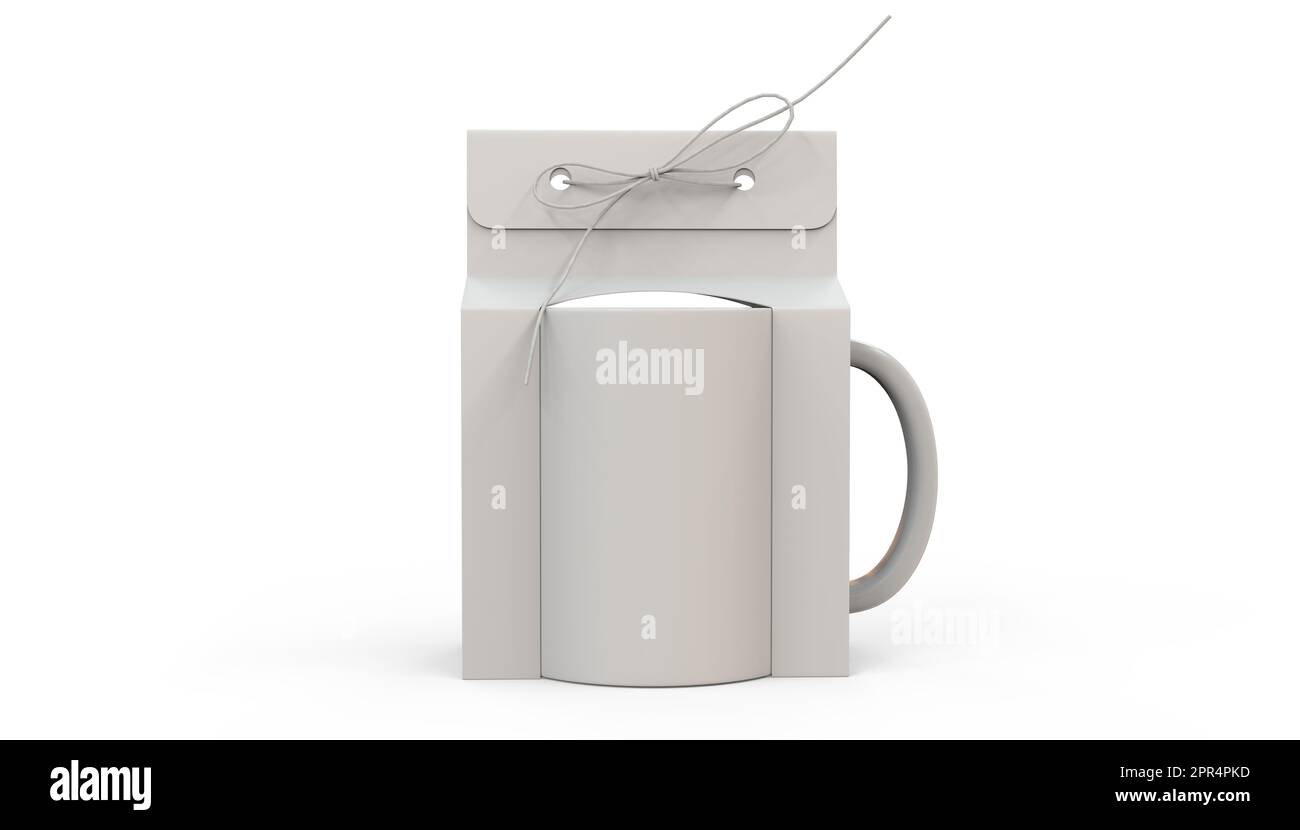 Mug box holder isolated on white background, high quality - 3D rendering Stock Photo