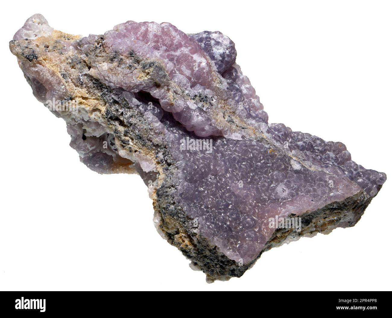 Purple botrioydal Smithsonite (zinc carbonate) from Mexico Stock Photo