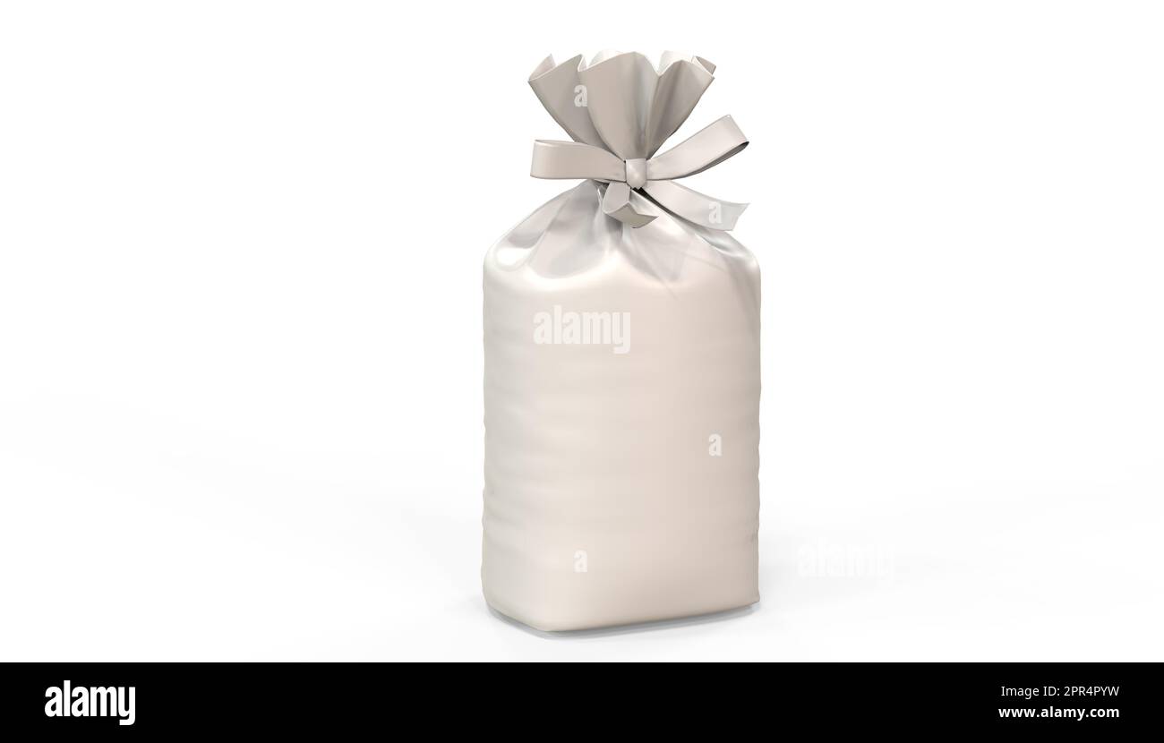 Pouch bag for candy isolated on white background, high details - 3D rendering Stock Photo