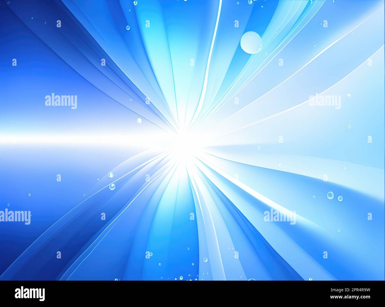 Abstract rays of light on a blue background. Selective soft focus.AI ...