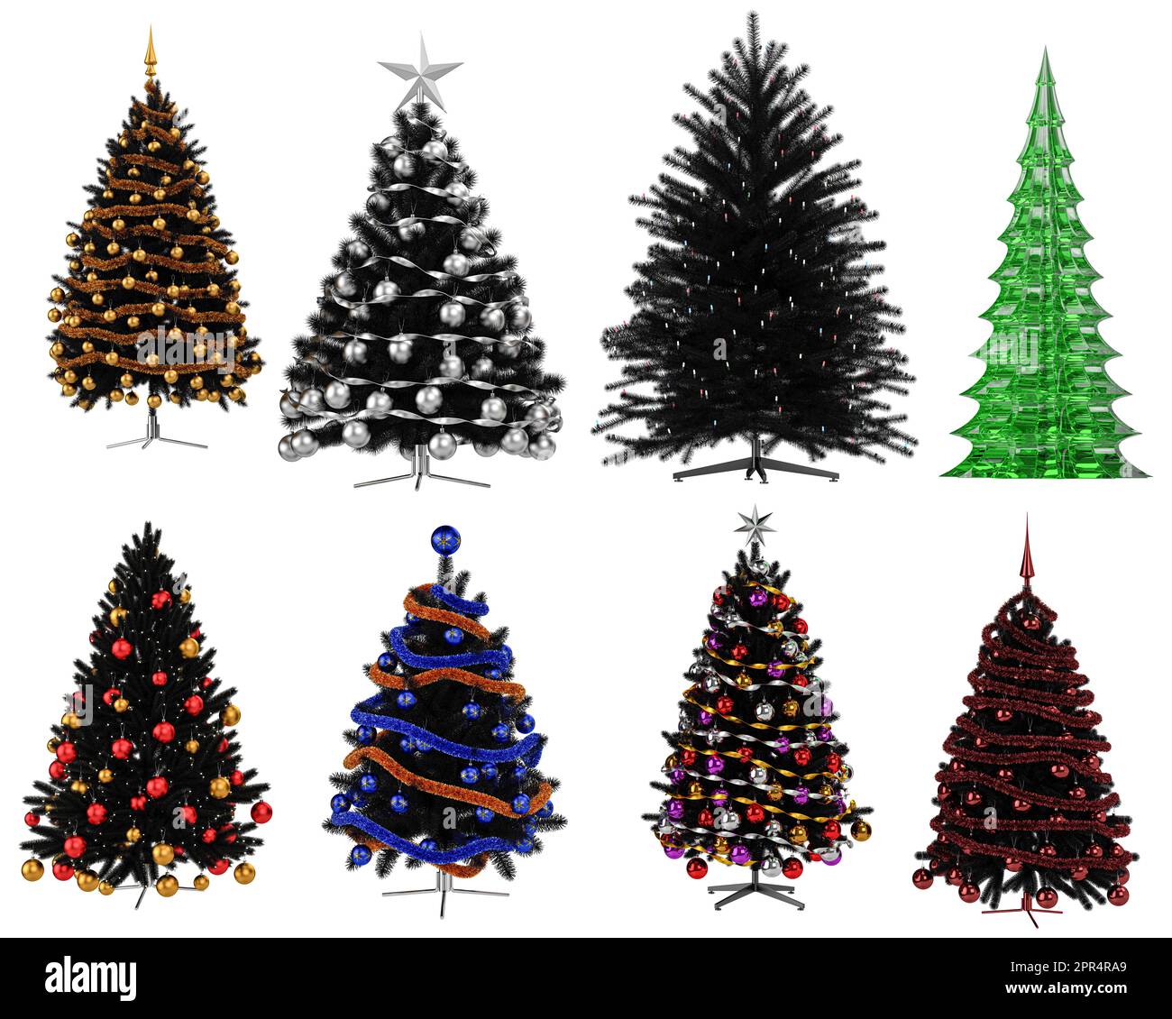 Set of christmas tree isolated on white background high quality details ...